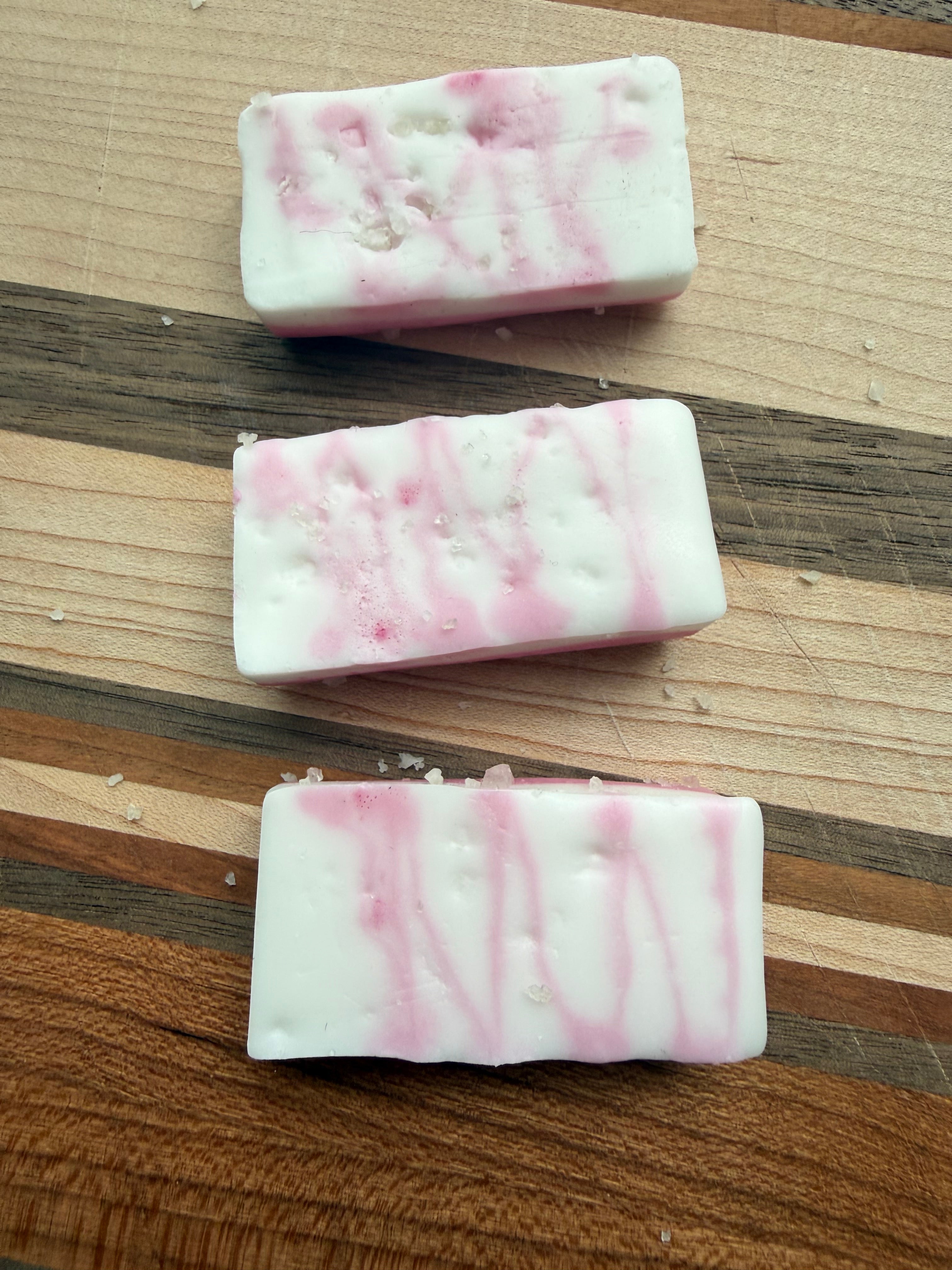 Boutiqe Guest Hand Soap| Strawberry Celtic Sea Salt Shortcake| Set of 3 Mini Handcrafted Soaps