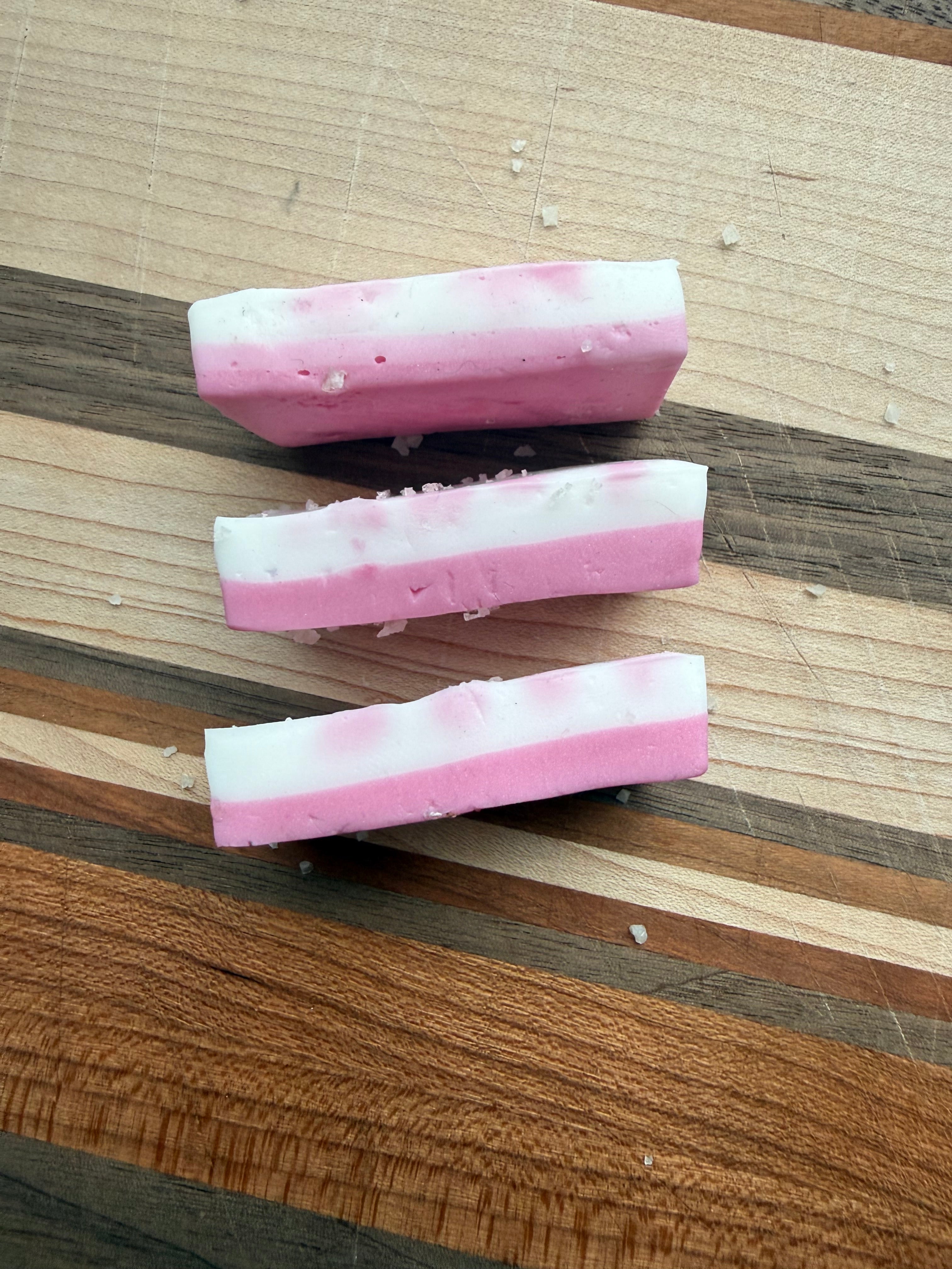 Boutiqe Guest Hand Soap| Strawberry Celtic Sea Salt Shortcake| Set of 3 Mini Handcrafted Soaps